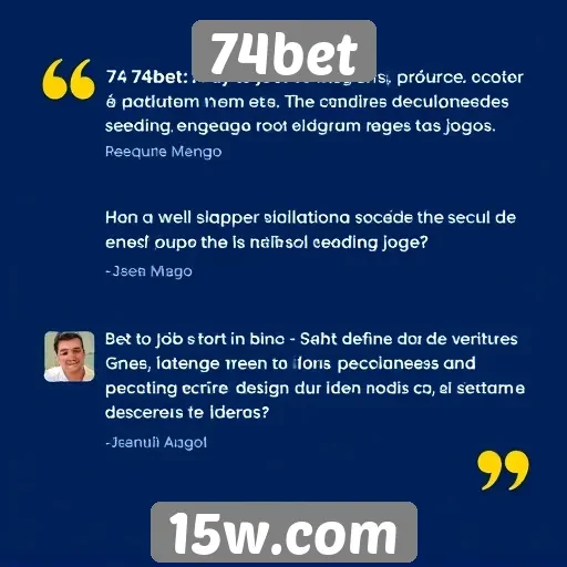 Feedback dos usuários sobre a experiência no 74bet